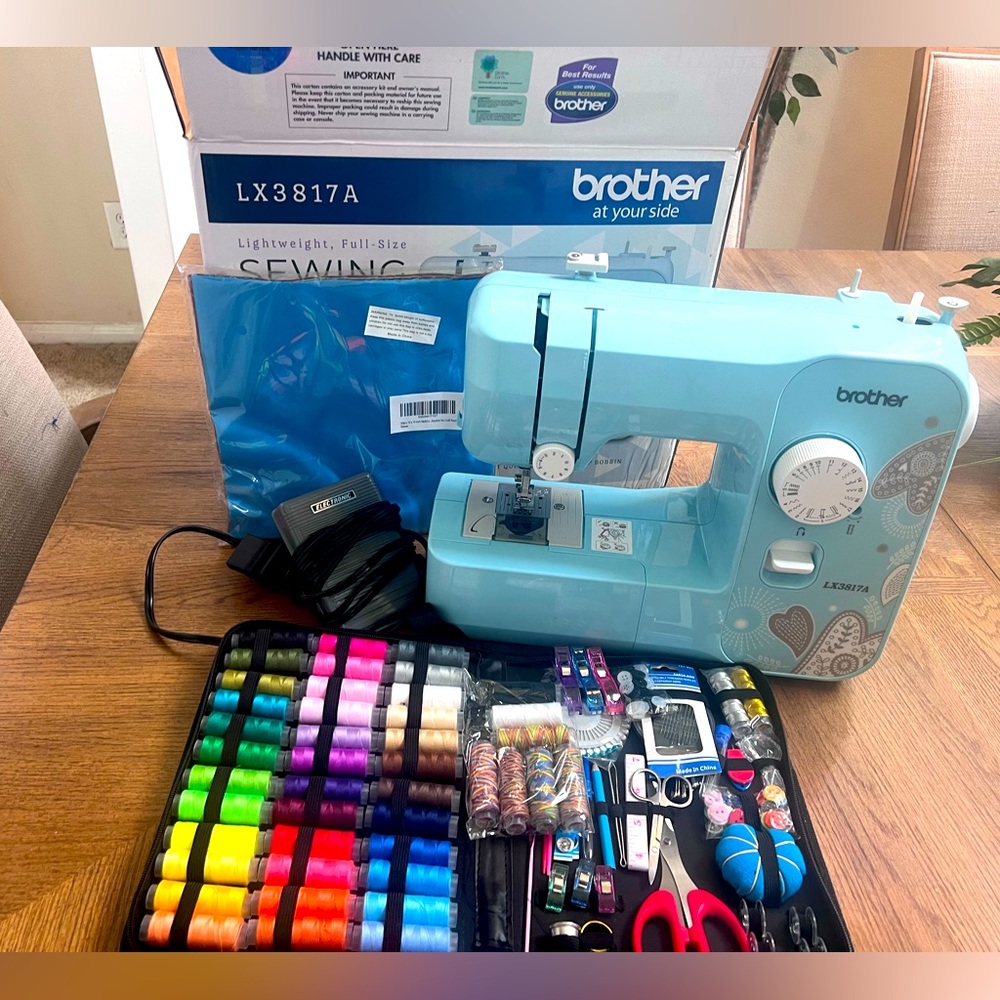 Brothers Sewing Machine + Sewing Kit + Practice Material Sheets